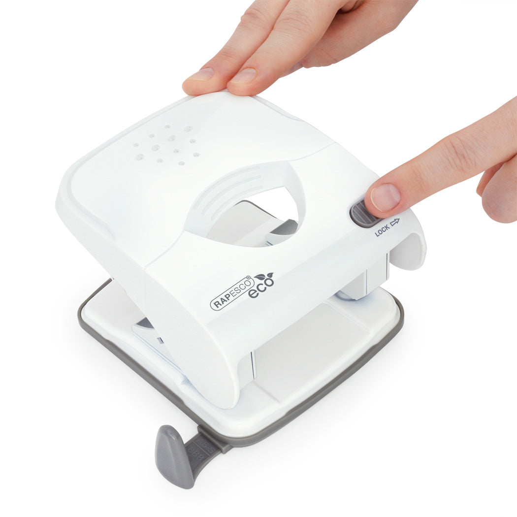 Rapesco Eco X5-40ps Less Effort 2 Hole Punch Plastic Soft White - 1526