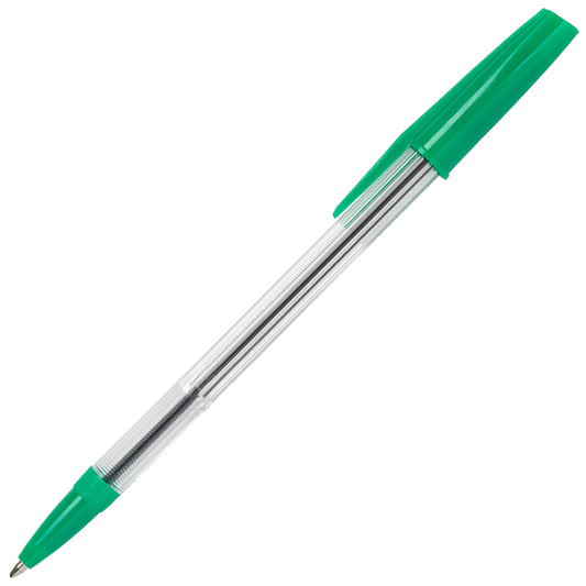 ValueX White Box Ballpoint Pen 1.0mm Tip 0.7mm Line Green (Pack 50) - 0052504/NB - NWT FM SOLUTIONS - YOUR CATERING WHOLESALER