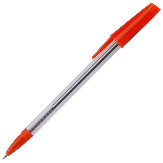 ValueX White Box Ballpoint Pen 1.0mm Tip 0.7mm Line Red (Pack 50) - 0052502/NB - NWT FM SOLUTIONS - YOUR CATERING WHOLESALER