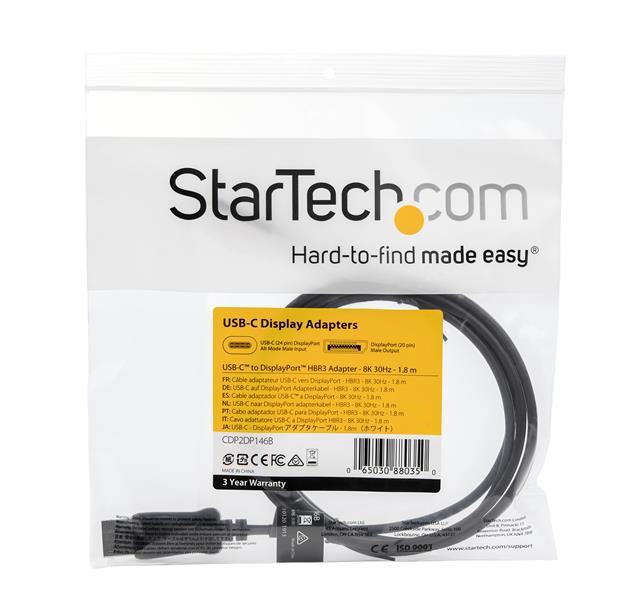 StarTech.com 5.9 ft USBC to DP Adapter Cable 8K 60Hz