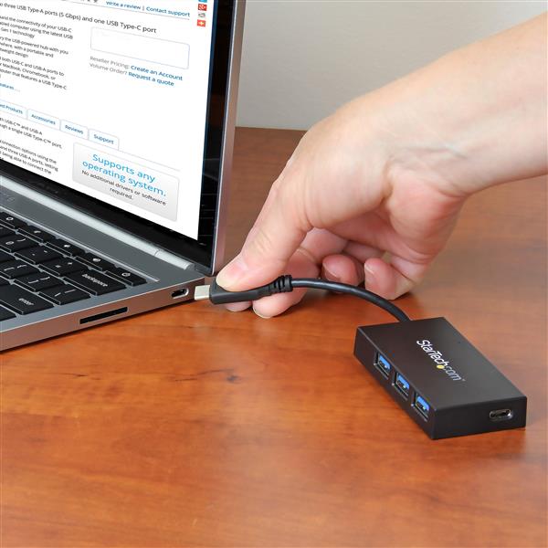 StarTech.com 4 Port USB3 Hub USBC to 1x USBC 3x USBA