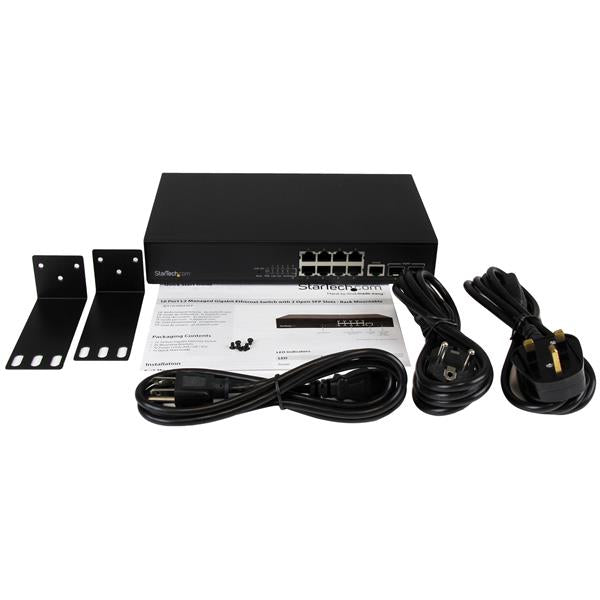 StarTech.com 10 Port L2 GbE Switch 2 Open SFP Slots