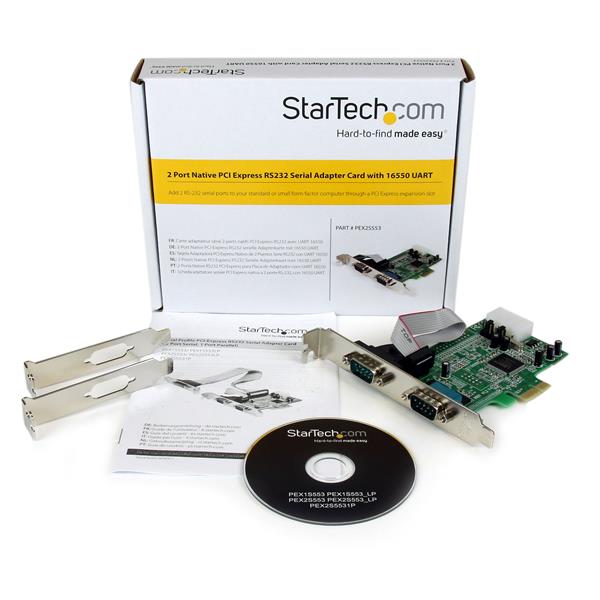 StarTech.com 2PT PCIe Serial Adapter Card 16550 UART