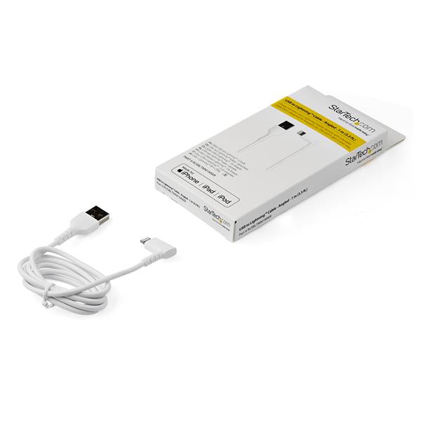 StarTech.com 1m White Angled Lightning to USB Cable