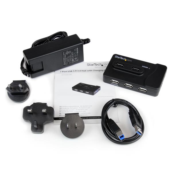 StarTech.com 7 Port USB3.0 USB2.0 Combo Hub 2A Port