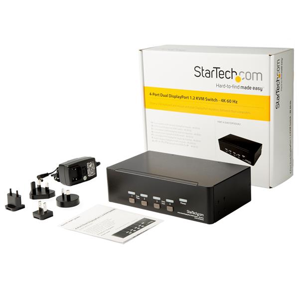 StarTech.com 4 Port Dual DisplayPort KVM Switch 4K60