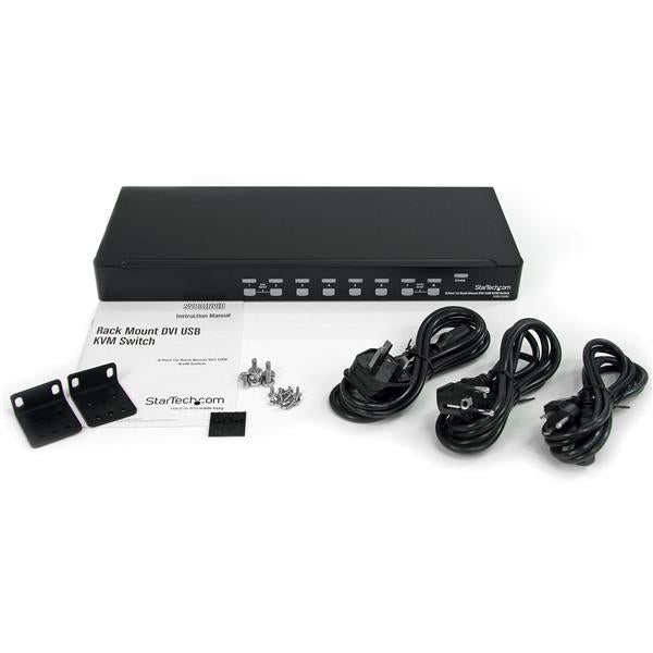 StarTech.com 8 Port 1U Rack Mount DVI USB KVM Switch