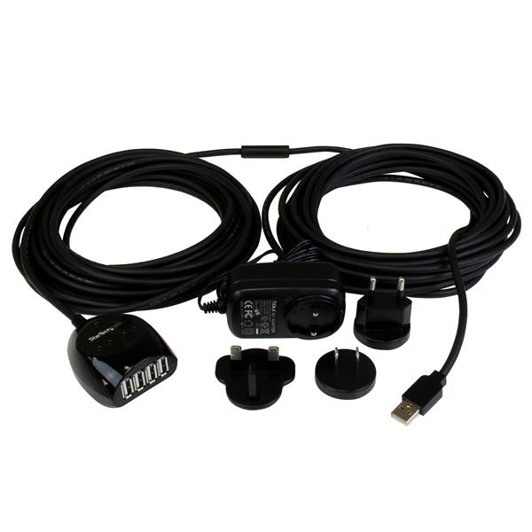 StarTech.com 15m USB 2.0 Active Cable with 4 Port Hub