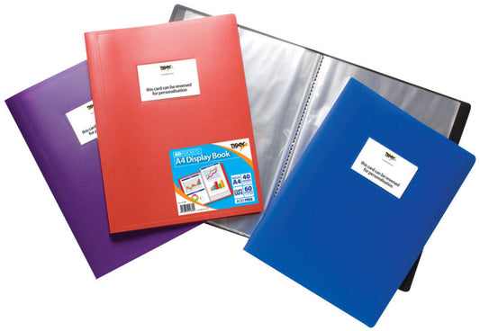 Tiger A4 Flexi Display Book 60 Pocket Assorted Colours - 301686 - NWT FM SOLUTIONS - YOUR CATERING WHOLESALER