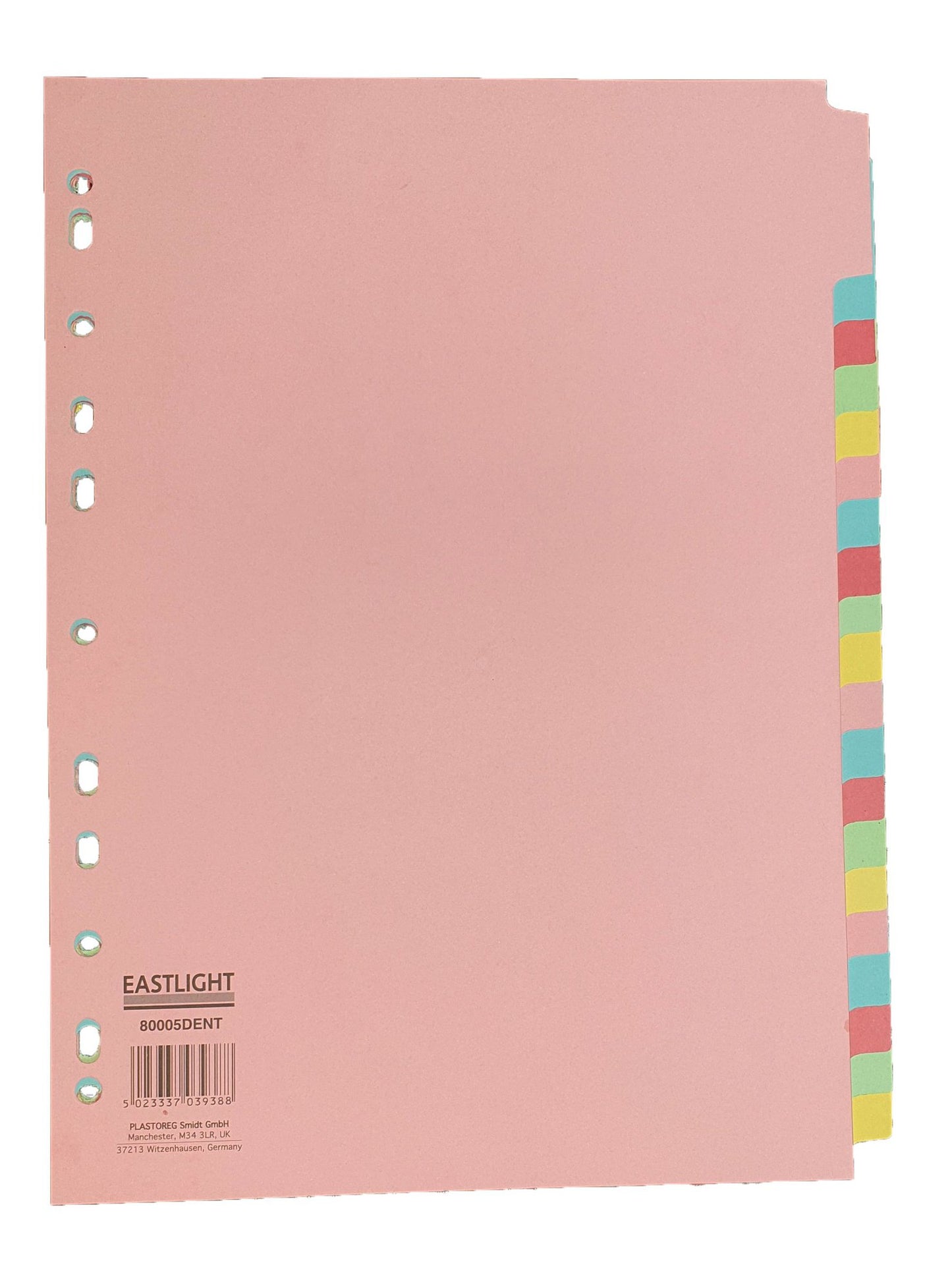 ValueX Divider 20 Part A4 155gsm Card Assorted Colours - 80005DENT - NWT FM SOLUTIONS - YOUR CATERING WHOLESALER