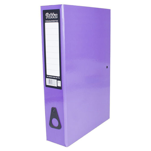 Pukka Brights Box File Foolscap Gloss Laminated Paper Board 75mm Spine Purple (Pack 10) BR-7778 - NWT FM SOLUTIONS - YOUR CATERING WHOLESALER
