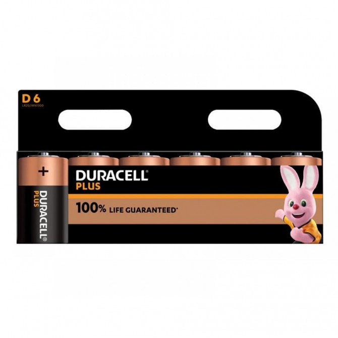 Duracell Plus D Alkaline Batteries (Pack 6) MN1300B6PLUS - NWT FM SOLUTIONS - YOUR CATERING WHOLESALER