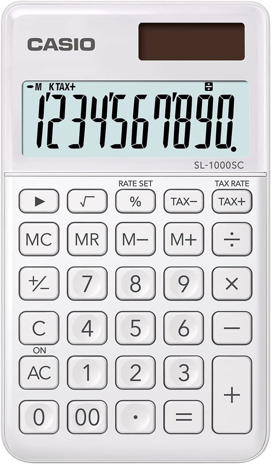 Casio White Pocket Calculator SL-1000SC-WE-WK-UP - NWT FM SOLUTIONS - YOUR CATERING WHOLESALER