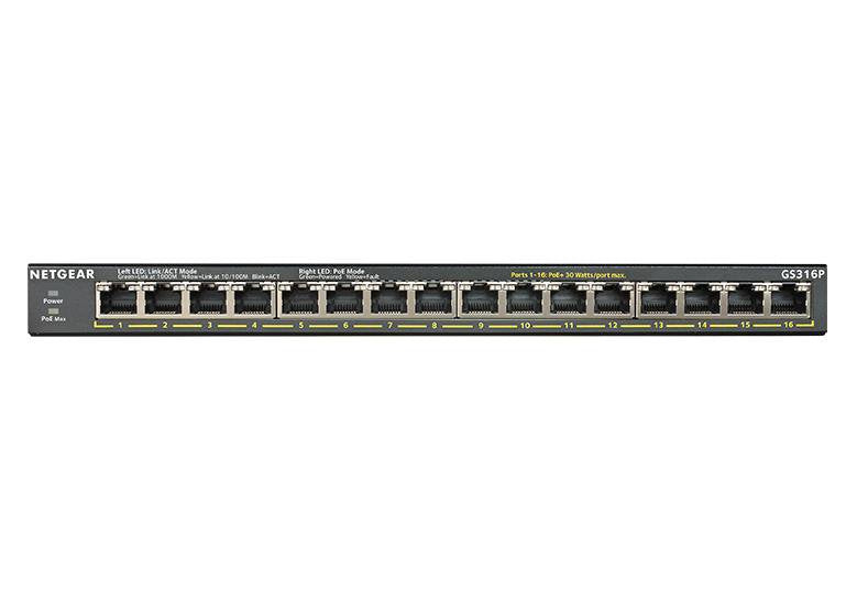 Netgear GS316P 16 Port Unmanaged Gigabit Power Over Ethernet Switch