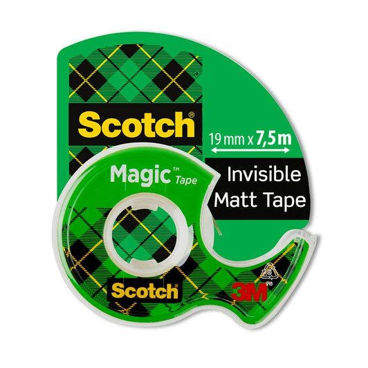 Scotch Magic Invisible Tape 19mm x 7.5m + Handheld Dispenser 7100086322 - NWT FM SOLUTIONS - YOUR CATERING WHOLESALER