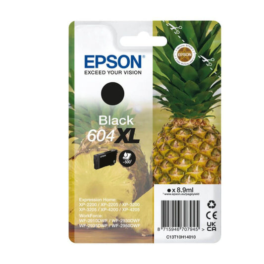 Epson Pineapple 604 Black High Capacity Ink Cartridge 8.9ml - C13T10H14010 - NWT FM SOLUTIONS - YOUR CATERING WHOLESALER