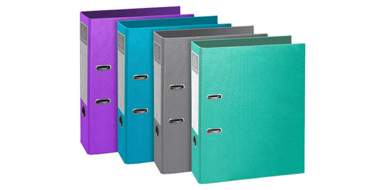Teksto Lever Arch File A4 80mm Assorted Colours (Pack 10) 53650E - NWT FM SOLUTIONS - YOUR CATERING WHOLESALER