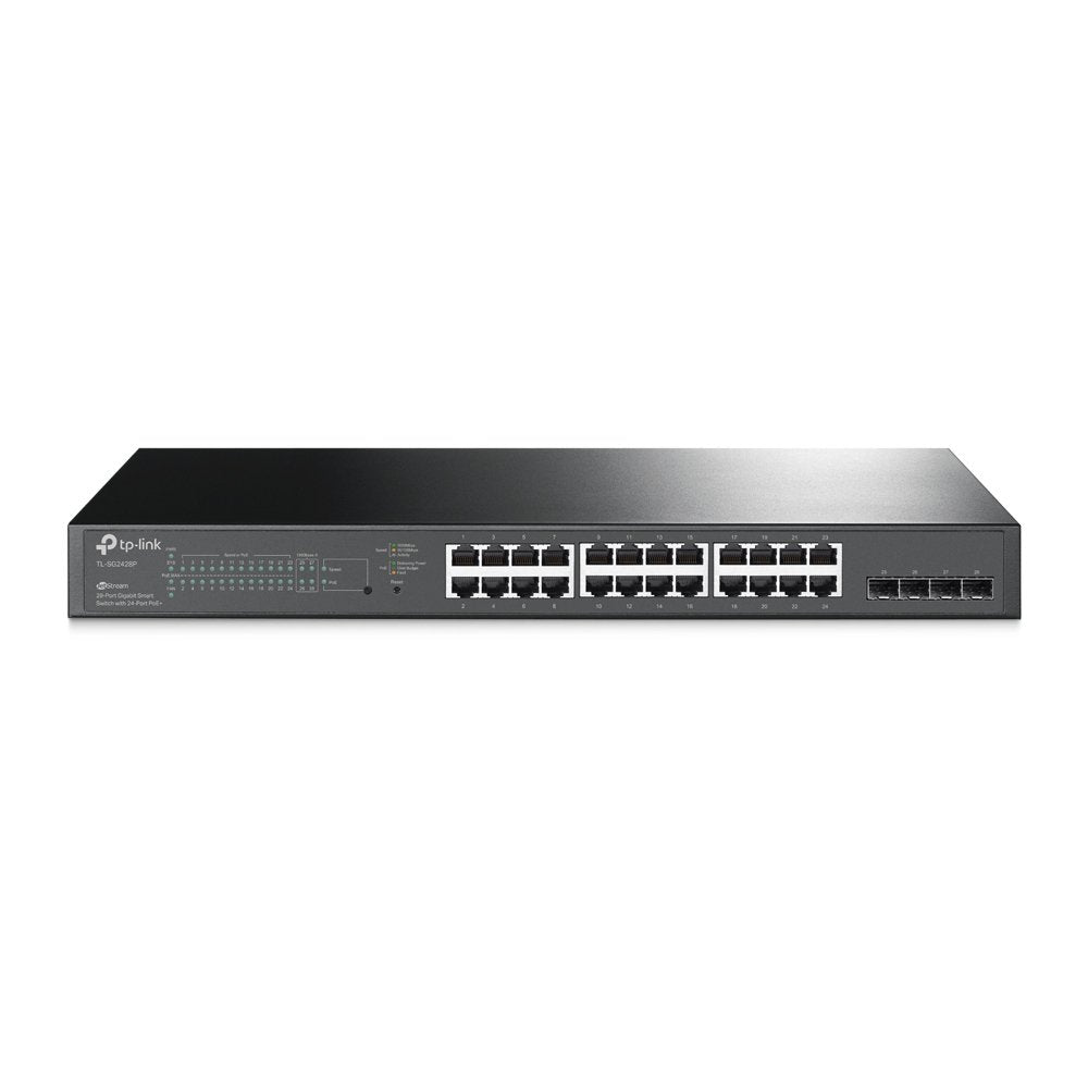 TP Link JetStream 28 Port Gigabit Smart Switch with 24 PoE Plus Ports - NWT FM SOLUTIONS - YOUR CATERING WHOLESALER