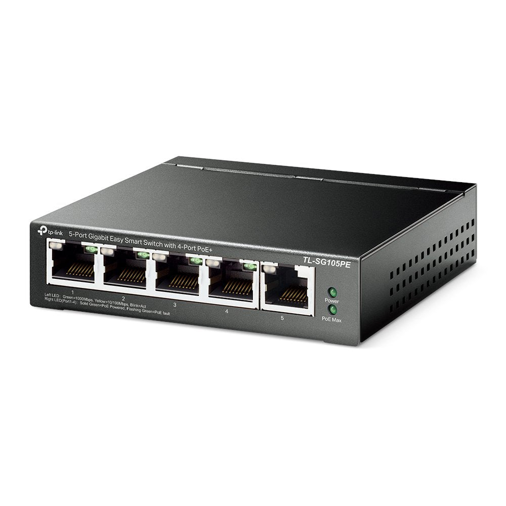 TP Link 5 Port Gigabit Easy Smart Switch with 4 PoE Plus Ports