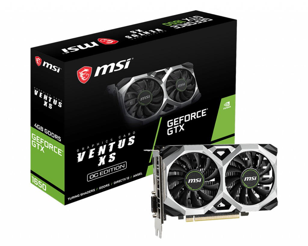 MSI NVIDIA GeForce GT X1650 Ventus XS 4GB GDDR5 Graphics Card
