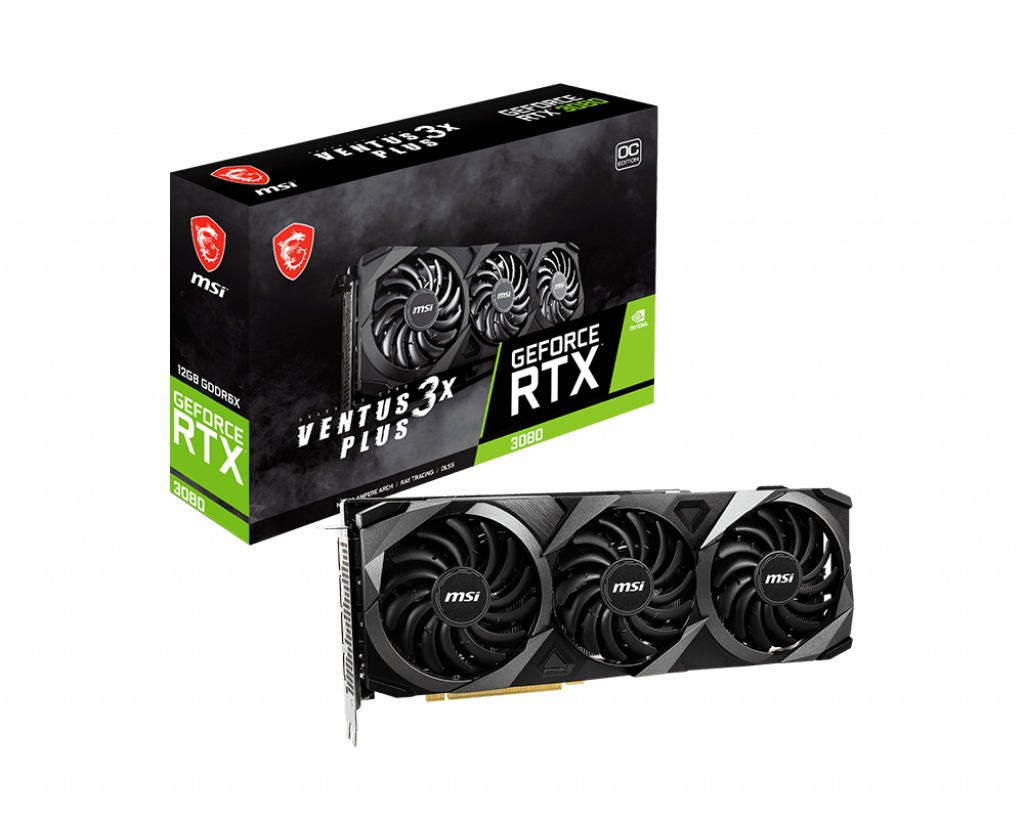 MSI NVIDIA GeForce RTX 3080 VENTUS 3X PLUS 12GB OC LHR GDDR6X Graphics Card