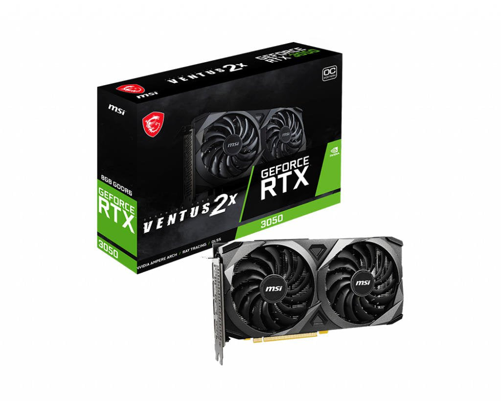 MSI NVIDIA GeForce 3050 VENTUS 2X 8G OC 8GB GDDR6 Graphics Card