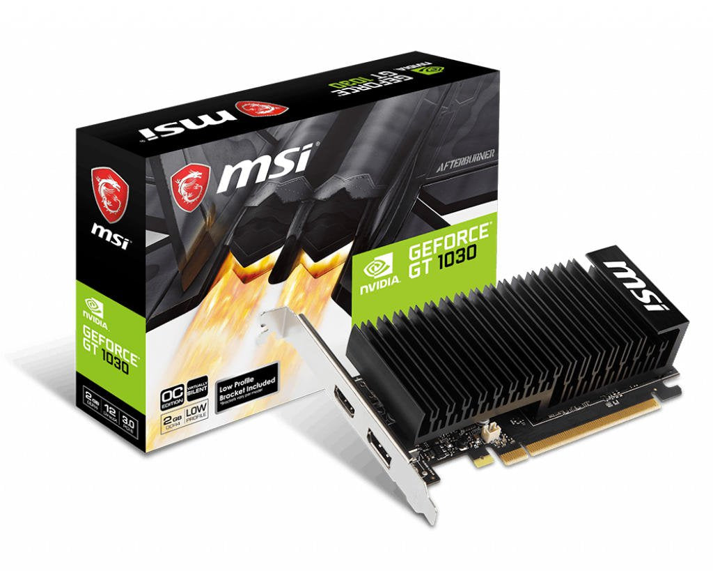 MSI NVIDIA GeForce GT 1030 2GB OC Low Profile DDR4 Graphics Card