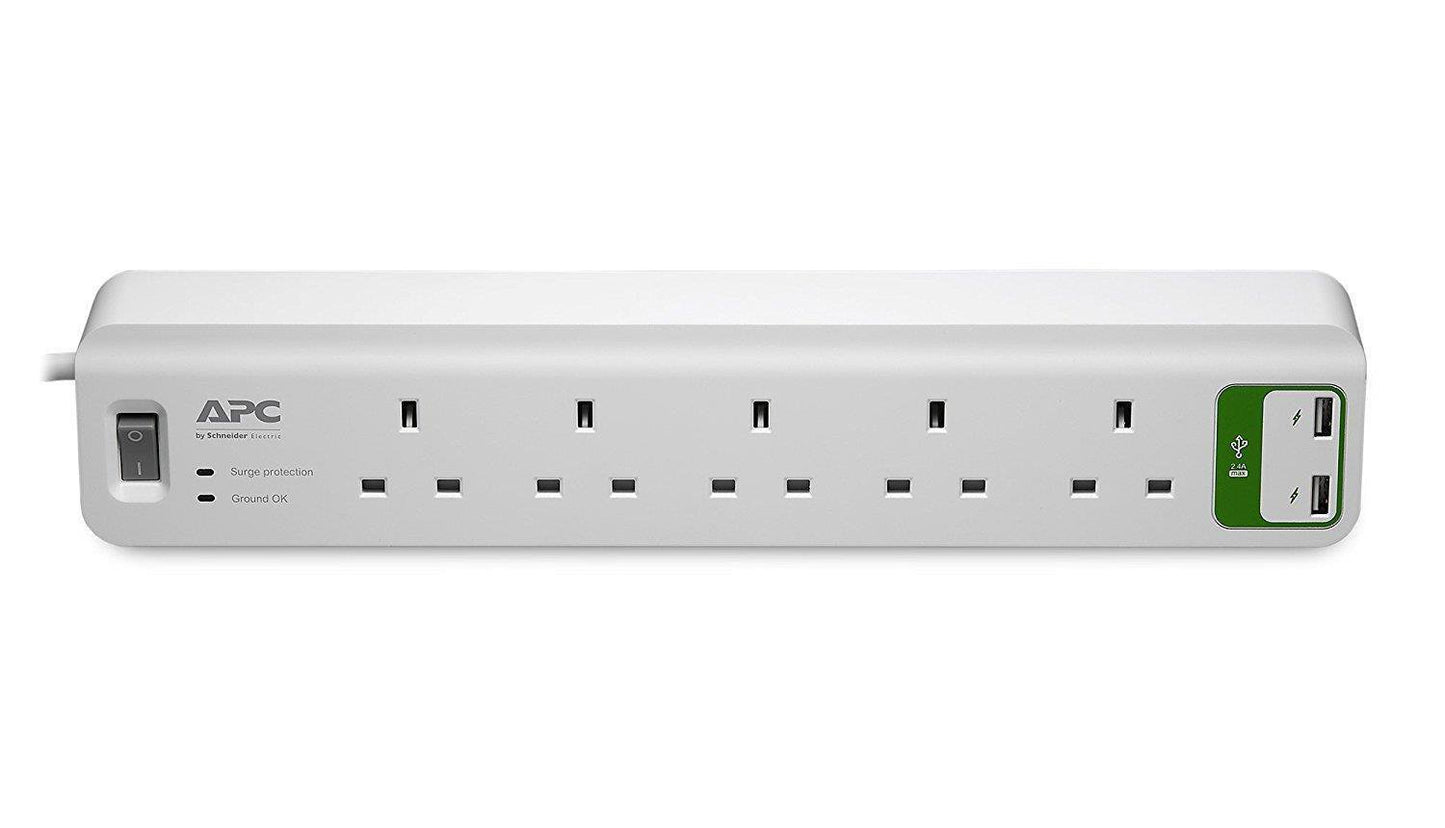 APC Essential SurgeArrest White 5 AC Outlets with 2 Port USB 230 V 1.83 m