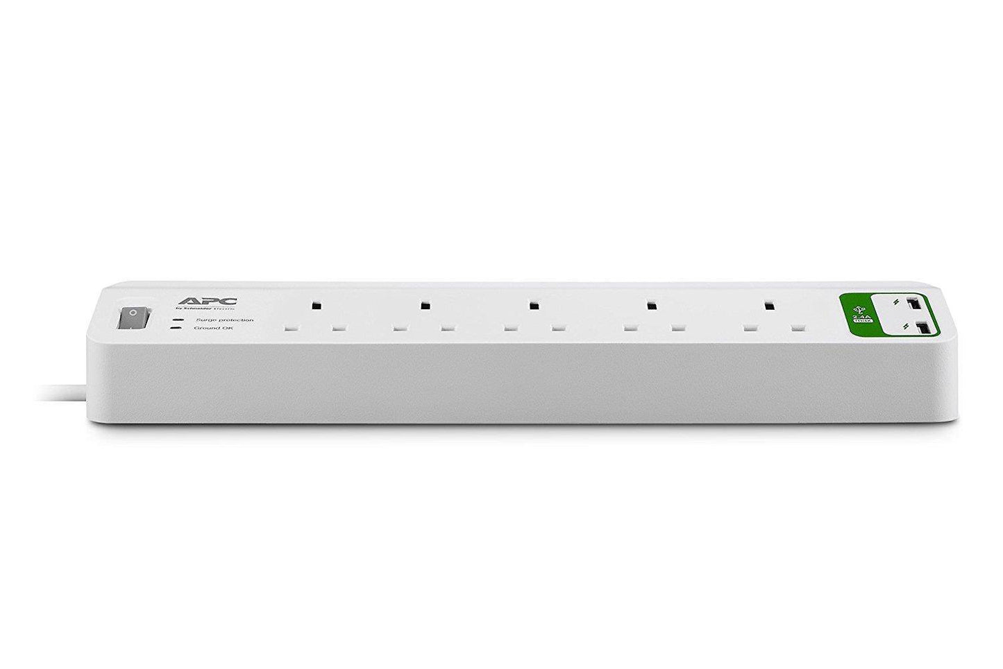 APC Essential SurgeArrest White 5 AC Outlets with 2 Port USB 230 V 1.83 m