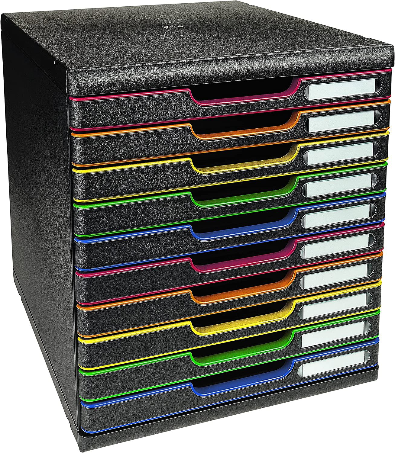 Exacompta Modulo A4 10 Drawer Black/Harlequin/Black 302914D - NWT FM SOLUTIONS - YOUR CATERING WHOLESALER