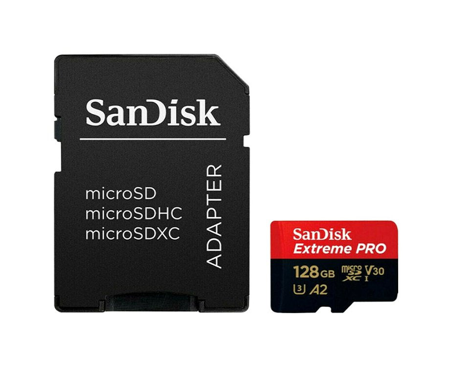 SanDisk Extreme PRO 128GB Micro SDXC UHS-I Class 10 with Adaptor