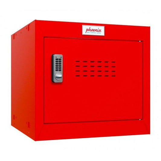 Phoenix CL Series Size 1 Cube Locker in Red with Electronic Lock CL0344RRE - NWT FM SOLUTIONS - YOUR CATERING WHOLESALER