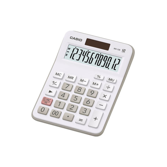 Casio Basic 12 Digit Desk Calculator White MX-12B-WE-W-EC - NWT FM SOLUTIONS - YOUR CATERING WHOLESALER