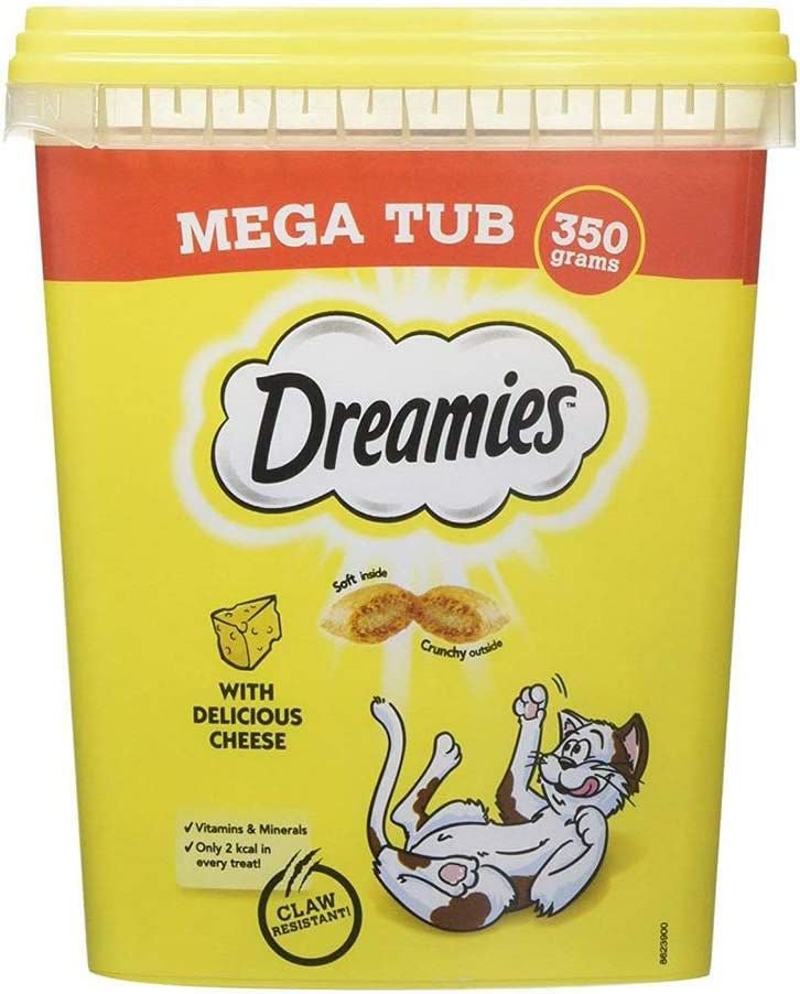 Dreamies Cat Treats with Cheese Mega Tub 350g - NWT FM SOLUTIONS - YOUR CATERING WHOLESALER