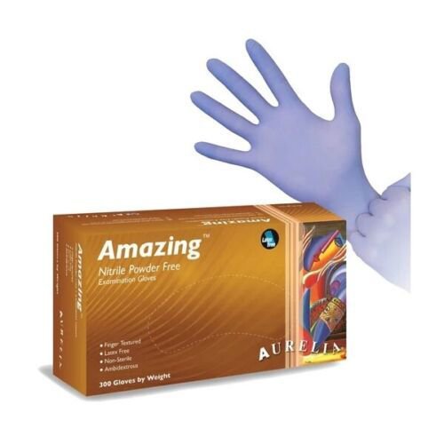 Aurelia Amazing Blue Powder Free Large Nitrile Gloves 300's - NWT FM SOLUTIONS - YOUR CATERING WHOLESALER