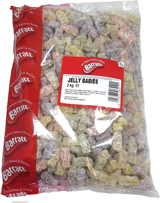 Barratt Dusted Jelly Babies 3kg Bag - NWT FM SOLUTIONS - YOUR CATERING WHOLESALER