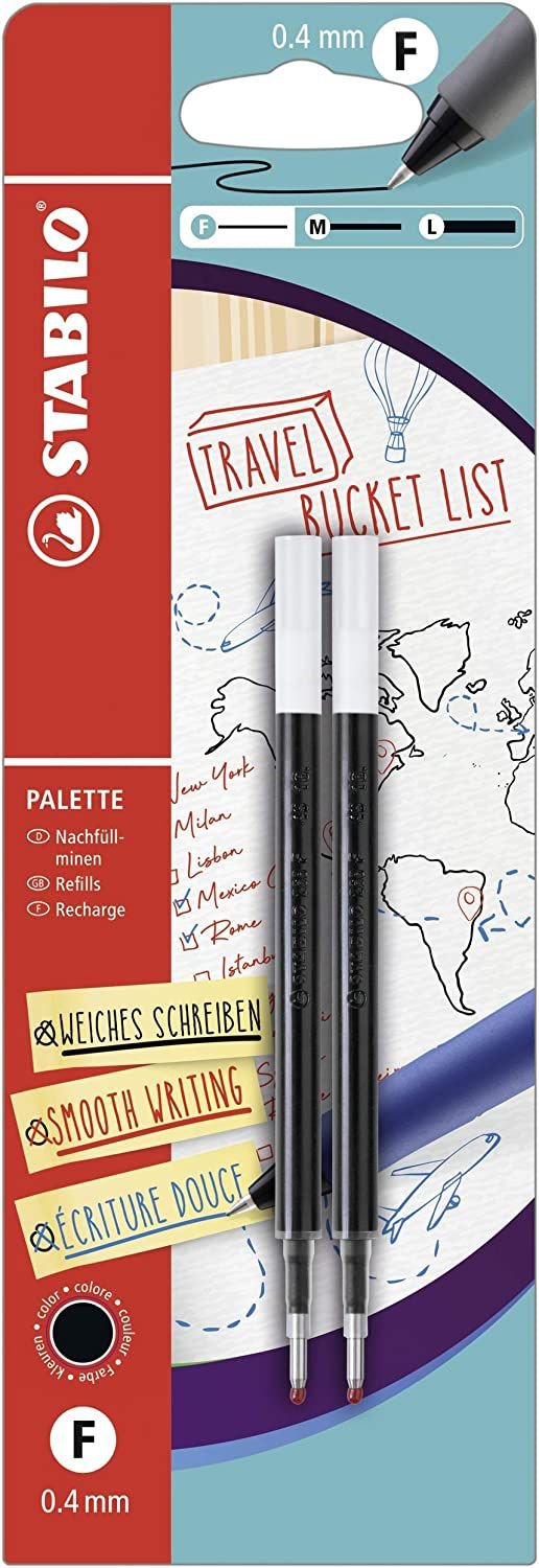 STABILO PALETTE Gel Rollerball Refill 0.4mm Line Black (Blister 2) B-55618-5 - NWT FM SOLUTIONS - YOUR CATERING WHOLESALER
