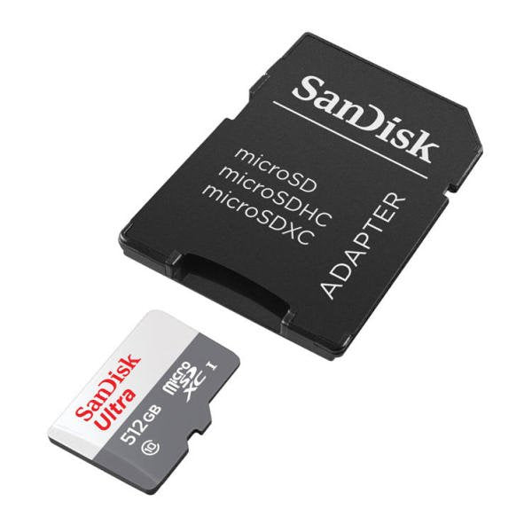 SanDisk Ultra 512GB UHS-I Class 10 MicroSDXC Memory Card and Adapter