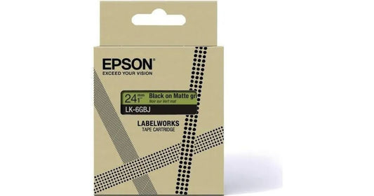 Epson LK-5GBJ Black on Matte GreenTape Cartridge 18mm - C53S672078 - NWT FM SOLUTIONS - YOUR CATERING WHOLESALER