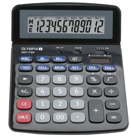 Olympia 2504 12 Digit Desk Calculator Black 40184 - NWT FM SOLUTIONS - YOUR CATERING WHOLESALER