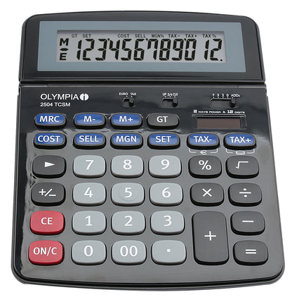Olympia 2504 12 Digit Desk Calculator Black 40184