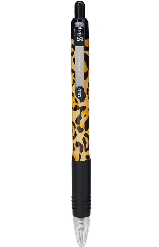 Zebra Z-Grip Animal Ballpoint Pen Cheetah Print Medium Point Black (Pack 12) - 16803 - NWT FM SOLUTIONS - YOUR CATERING WHOLESALER