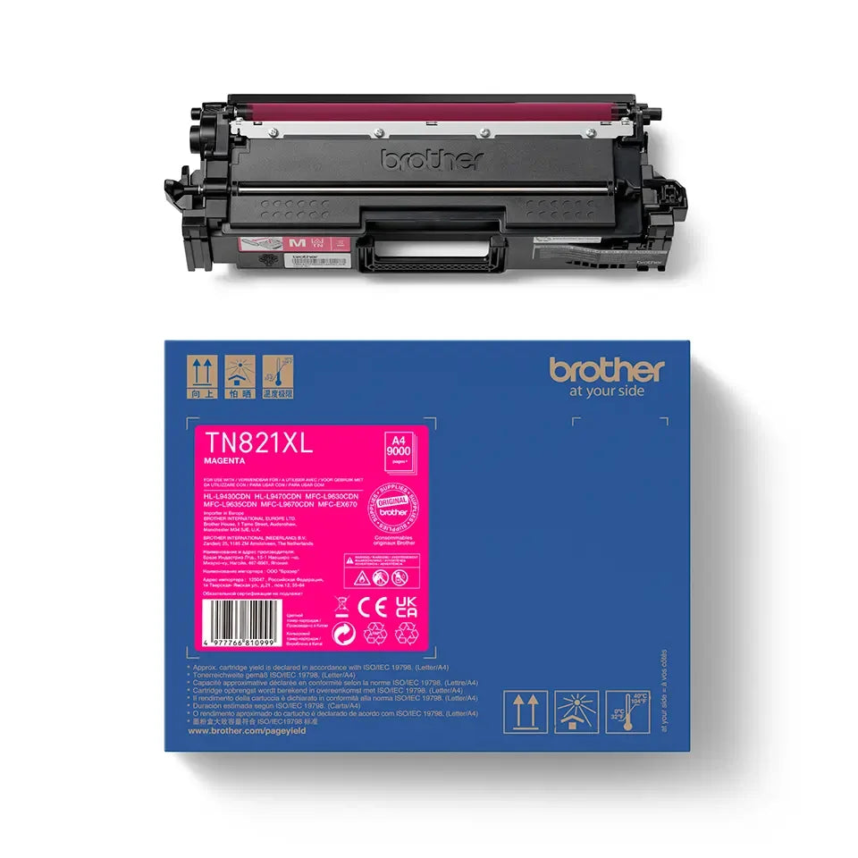Brother High Capacity Magenta Toner Cartridge 9K pages - TN821XLM
