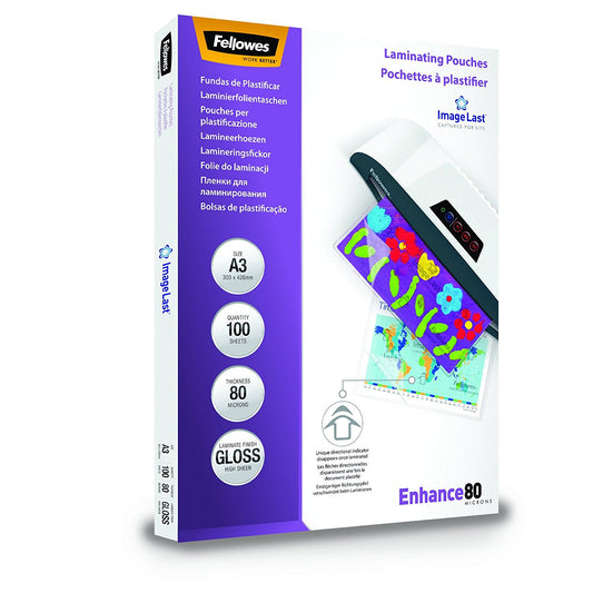 Fellowes Laminating Pouch A3 2x80 Micron Gloss (Pack 100) 5306207 - NWT FM SOLUTIONS - YOUR CATERING WHOLESALER