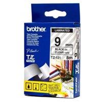 Brother Black On Clear Label Tape 9mm x 8m - TZE121 - NWT FM SOLUTIONS - YOUR CATERING WHOLESALER