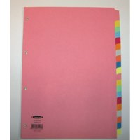 Concord Divider 20 Part A4 160gsm Board Pastel Assorted Colours - 74499/J44 - NWT FM SOLUTIONS - YOUR CATERING WHOLESALER