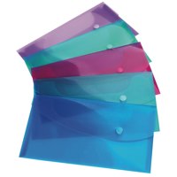 Rapesco Bright Popper Wallet Polypropylene Foolscap Assorted Colours (Pack 5) - 0688 - NWT FM SOLUTIONS - YOUR CATERING WHOLESALER