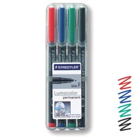 Staedtler Lumocolor OHP Pen Permanent Fine 0.6mm Line Assorted Colours (Pack 4) 318WP4 - NWT FM SOLUTIONS - YOUR CATERING WHOLESALER