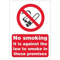 Stewart Superior No Smoking Premises Sign A5 - SB003SAV-A5 - NWT FM SOLUTIONS - YOUR CATERING WHOLESALER