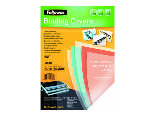 Fellowes Binding Cover PVC A4 150 Micron Clear (Pack 100) 5376001 - NWT FM SOLUTIONS - YOUR CATERING WHOLESALER